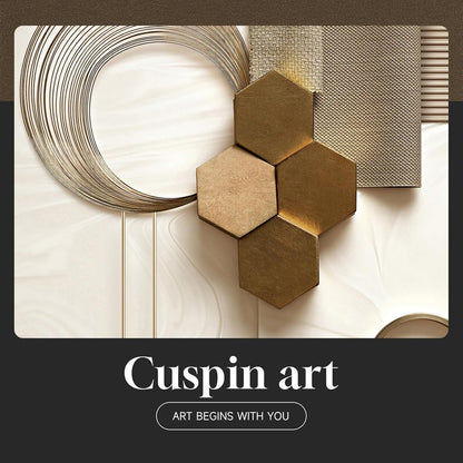 Framed Modern Luxury Gold Wall Art, Set of 3 Piece Contemporary Paintings Artwork for Walls, Golden Prints Pictures with Gold Frame, Wall Decor for Living Room, Hallway, Bedroom, Office 16x24 Inch