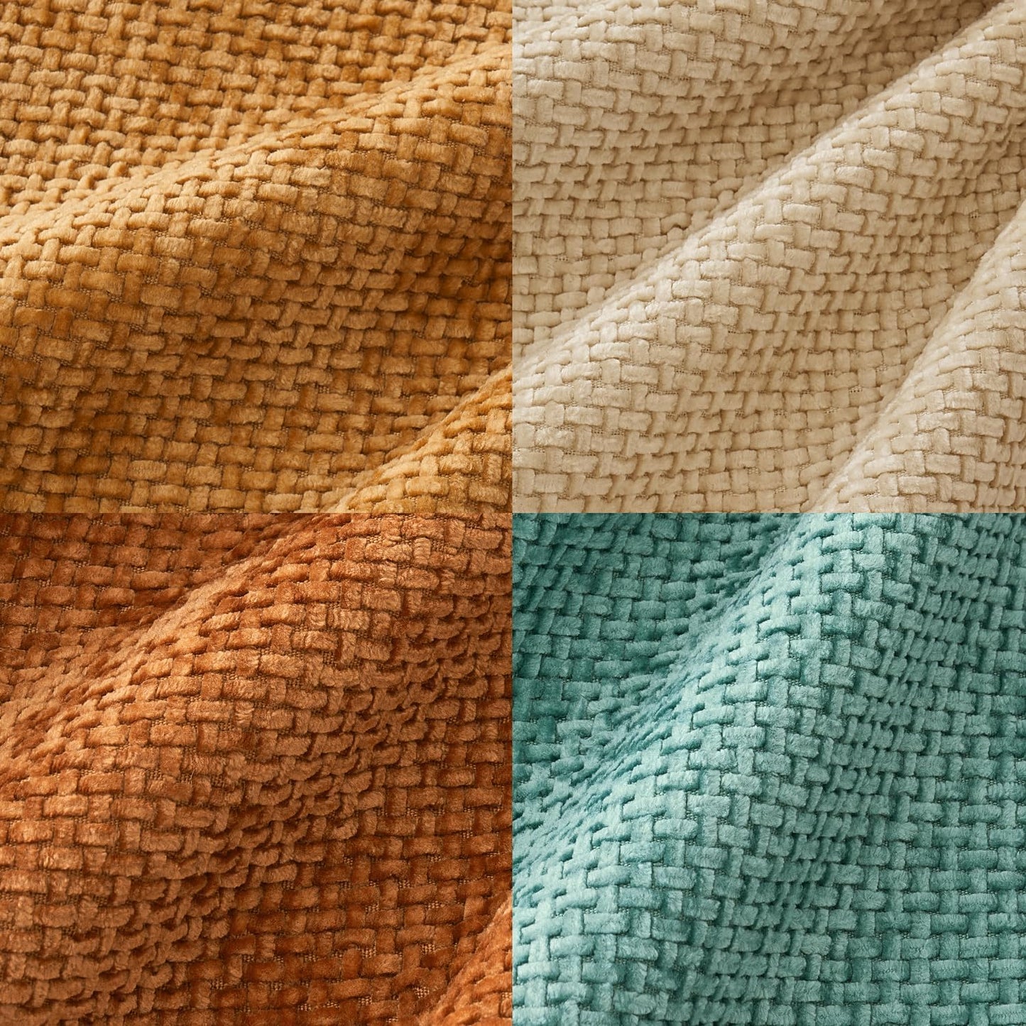 MIULEE Pack of 4 Couch Throw Pillow Covers 18x18 Inch Neutral Soft Decorative Chenille Pillow Covers Farmhouse Boho Cushion Covers for Mid Century Modern Spring Home Decor Sofa Bedroom Living Room