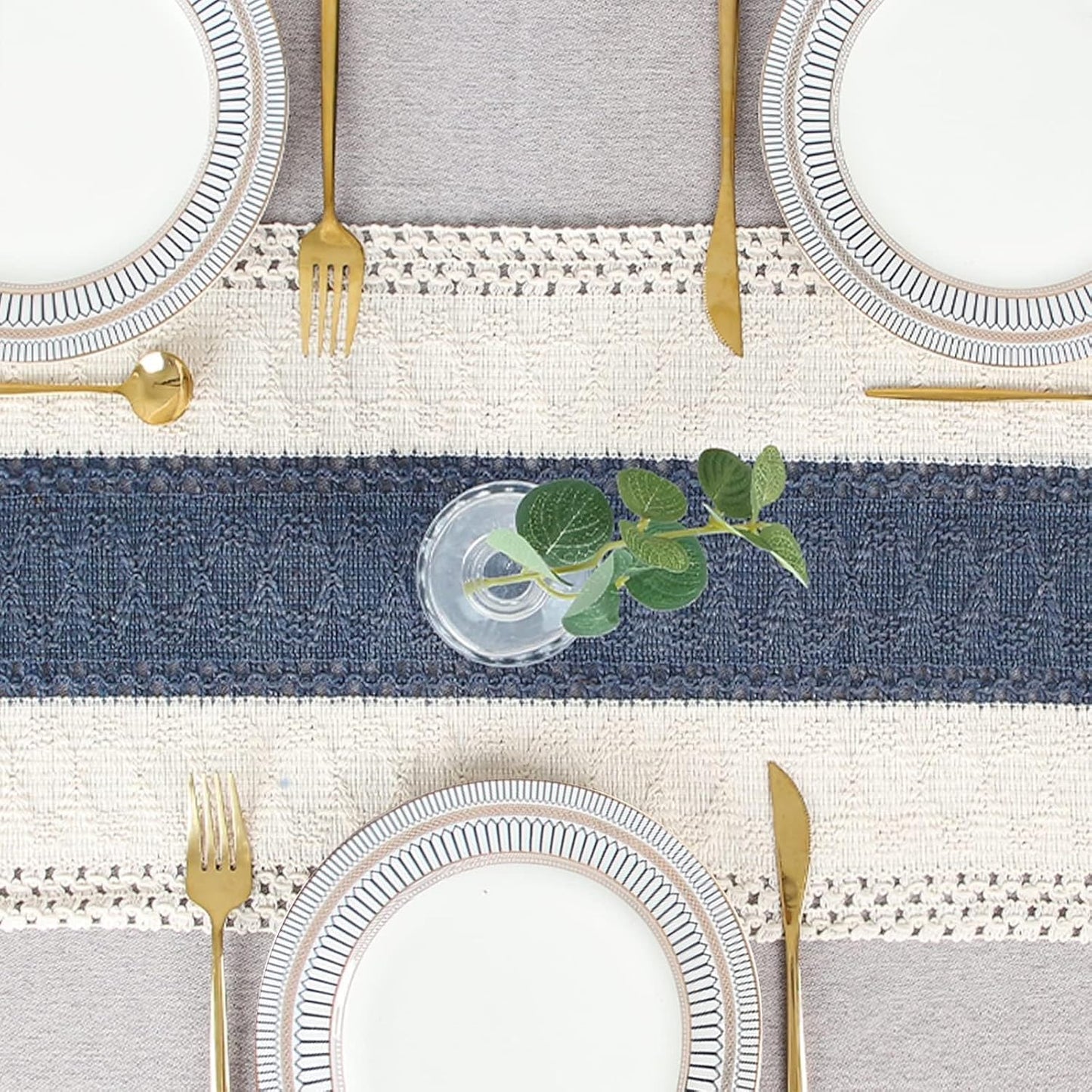 FEXIA Boho Table Runner for Thanksgiving Fall Christmas Home Decor with Tassels 72 Inches Long Pottery barn Furniture Farmhouse Rustic Macrame Burlap Table Decoration for Living Room (12x72 Inches)