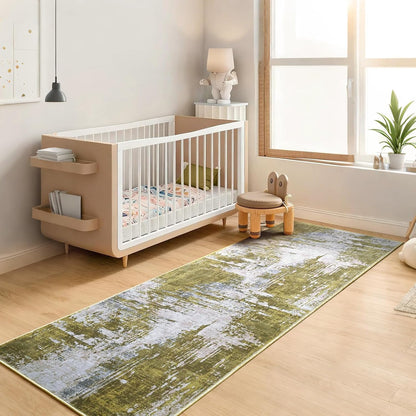 Ompaa 2x6 Rug Runners for Hallways Kitchen Runner Rug Non Slip Washable Grey Long Runner Rugs with Rubber Backing Soft Abstract Carpet Runner for Hallways, Kitchen, Bedroom, Bathroom, Entryway - Colors B