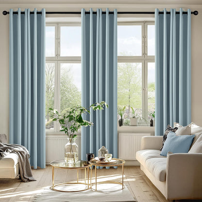 MIULEE Blackout Curtains for Bedroom Living Room 2 Panels, Thermal Insulated Room Darkening Drapes Grommet Noise Reducing Light Blocking Window Treatments 63 Inches Long 40x63 Inch Black - Colors A