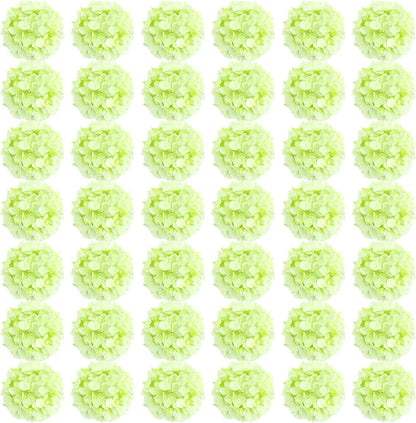 Auihiay 64 PCS Artificial Hydrangea Flowers, Silk Hydrangea Full Flowers Heads with Stems for Wedding Centerpieces, Home, Garden, Baby Shower, Party Decoration (Ivory)