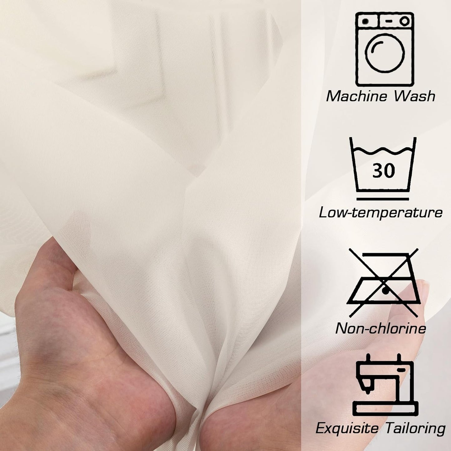 OWENIE Sheer Curtains 84 inches Long 2 Panels Set for Living Room/Bedroom, Rod Pocket Voile Sheer Panel Drapes, White, 2pcs, Each 42" W x 84" L - Colors B