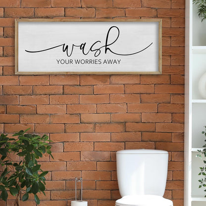 FZMHASLWW Gather Sign Wall Decor 32"×12" Large Wooden Framed for Dining Room Simple Home Kitchen Hanging Art (Wood)
