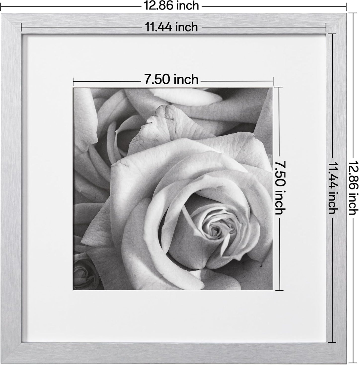 eletecpro 12x12 Picture Frames Set of 9 with Clear Acrylic Cover, Display 8x8 Photos with Mat or 12x12 Without, Classic and Sturdy Square Collage Gallery Wall Decor, Easy Wall Mount, Black