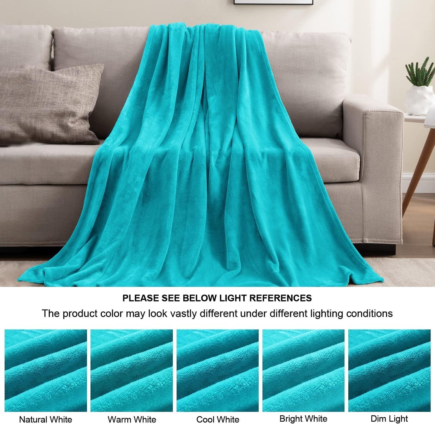 BEDELITE Fleece Blanket Black Throw Blankets for Couch & Bed, Luxury Plush Cozy Fuzzy Blanket 50x60 inches, Super Soft Warm Lightweight Throw Blanket for Travel Camping - Colors A