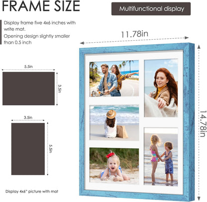 DUENPY 14x26 Collage Picture Frame 4x6 Collage Picture Frame Displays Twelve 4x6 inch Photos Available Horizontal Wall Mounting Display and Vertical Black - Colors A