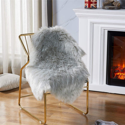 EasyJoy Ultra Soft Fluffy/Fuzzy Shaggy Area Rug Faux Fur Chair Cover Seat Pad for Bedroom Floor Sofa Living Room (2 x 6 ft Sheepskin, Beige)