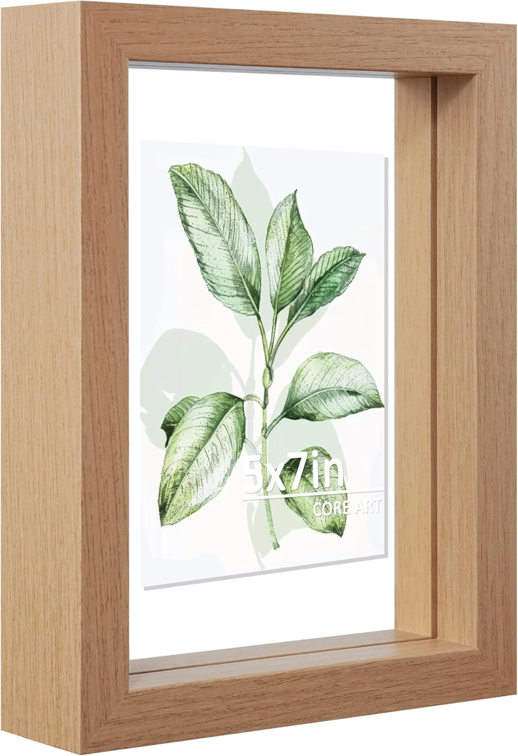 CORE ART 8x10 Floating Picture Frame,Double Plexglass Floating Frame for 5x7,4x6 Pictures,Wall or Tabletop Display,Black
