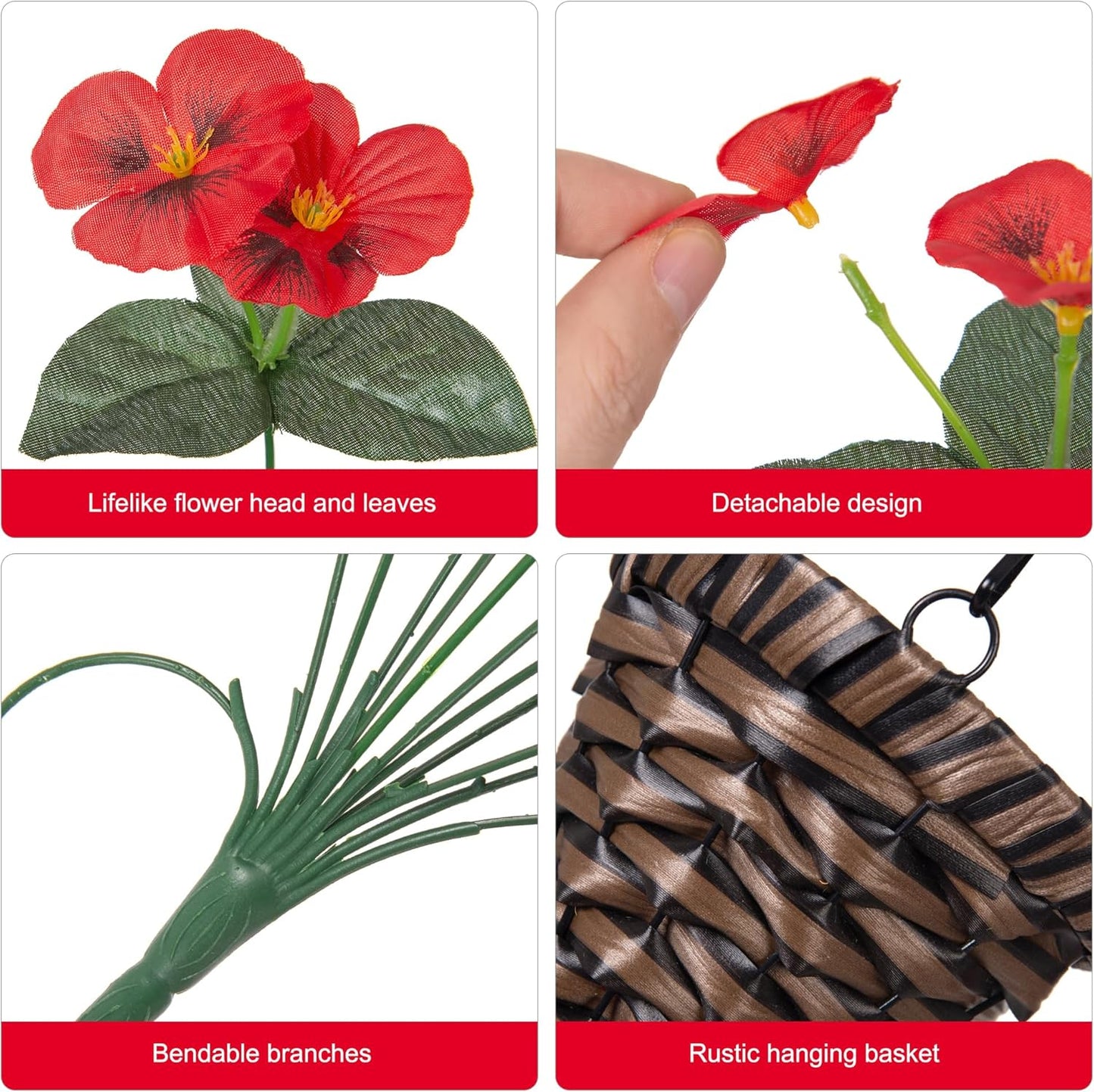 HyeFlora Artificial Flowers for Outdoors, 2pcs Faux Silk Pansies Flowers UV Resistant Fake Hanging Flower Plants for Outside Planters Porch Yard Patio Window Box (Mix Purple)