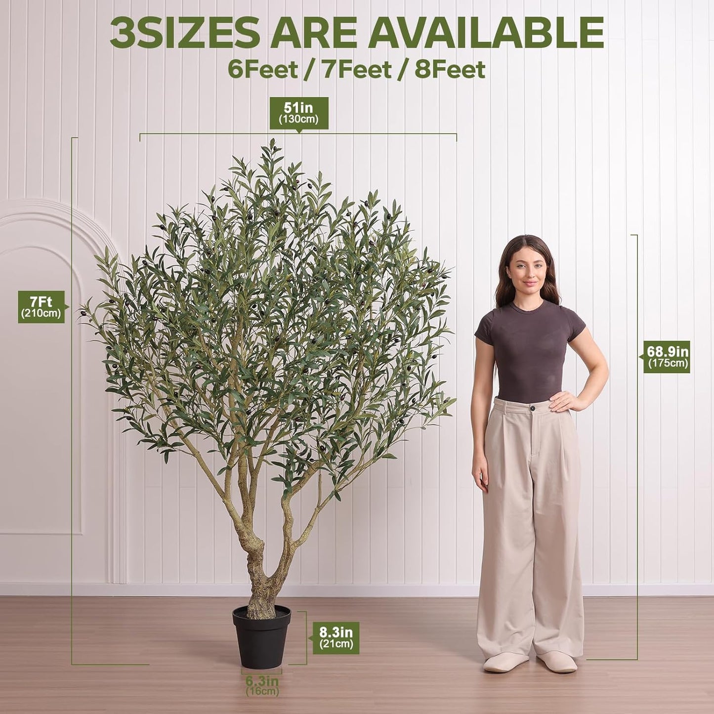 Verinatural Olive Tree Artificial Indoor 6ft - UV Resistant Large Fake Plants - Realistic Faux Olive Tree in Pot - Tall Artificial Plants Outdoor for Home, Patio, Living Room, Office Decor,VN138
