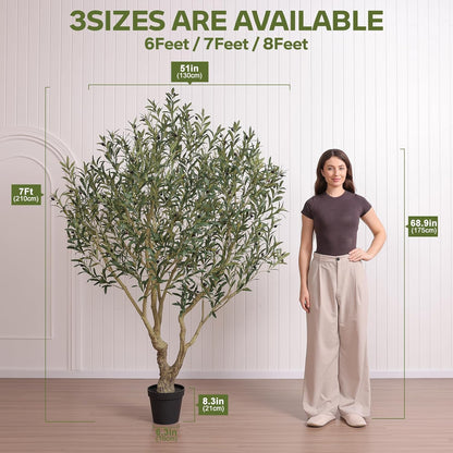 Verinatural Olive Tree Artificial Indoor 6ft - UV Resistant Large Fake Plants - Realistic Faux Olive Tree in Pot - Tall Artificial Plants Outdoor for Home, Patio, Living Room, Office Decor,VN138