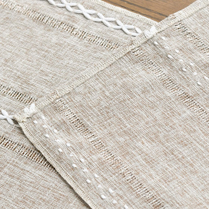 Artoid Mode Beige Rustic Cotton Linen Table Runner, Seasonal Embroidered Hollow Kitchen Dining Table Decoration for Home Party Decor 13x72 Inch