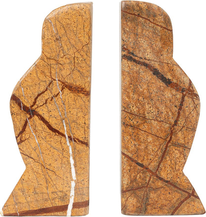 Creative Co-Op Decorative Travertine Wave Bookends, Natural, Set of 2