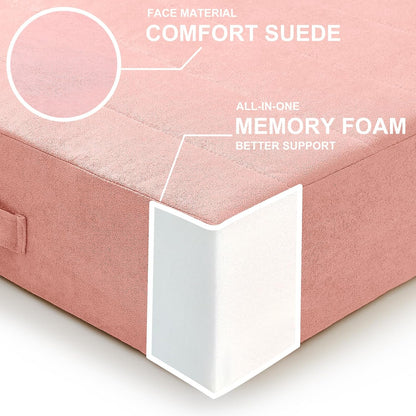 JKMAX 2 Pcs High Density Foam Floor Pillow - Upgraded Large Pillows Seating for Adults - Outdoor Floor Cushion with Soft Tufted Cover - Yoga Pillows for Sitting On Floor - 22 Inch Light Gray