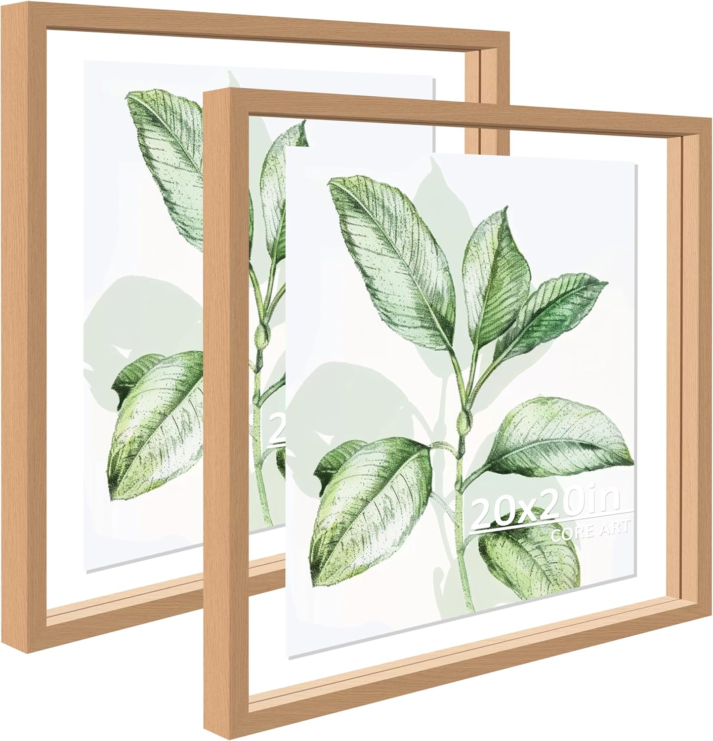 CORE ART 8x10 Floating Picture Frame,Double Plexglass Floating Frame for 5x7,4x6 Pictures,Wall or Tabletop Display,Black