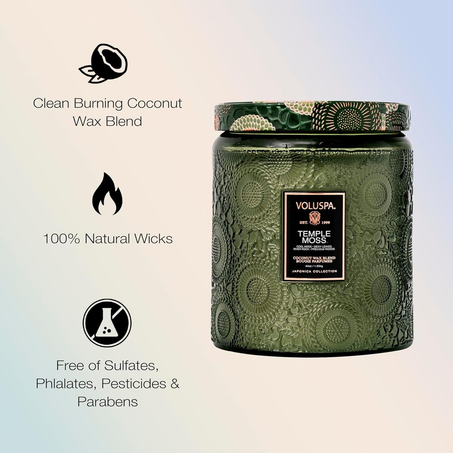 Voluspa Baltic Amber Candle, 18 oz, Coconut Wax Blend, Scented Candles for Home, 100 Hour Burn Time, Candle Jar