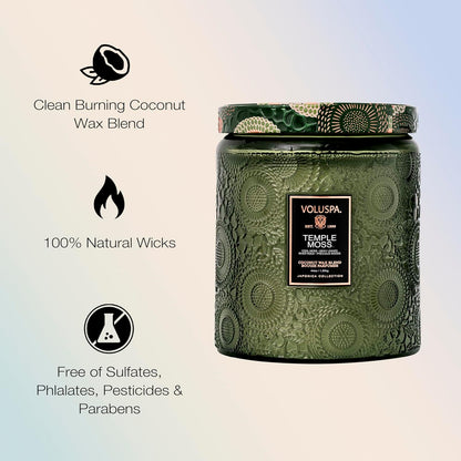 Voluspa Baltic Amber Candle, 18 oz, Coconut Wax Blend, Scented Candles for Home, 100 Hour Burn Time, Candle Jar