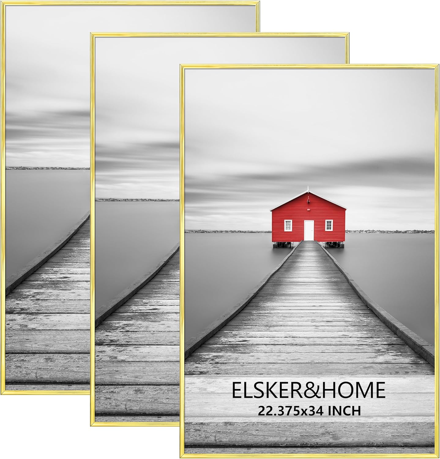 ELSKER&HOME 22.375 x 34 Poster Frame 3 Pack, Black Picture Frame for Horizontal or Vertical Wall Mounting, Sturdy and Scratch-proof