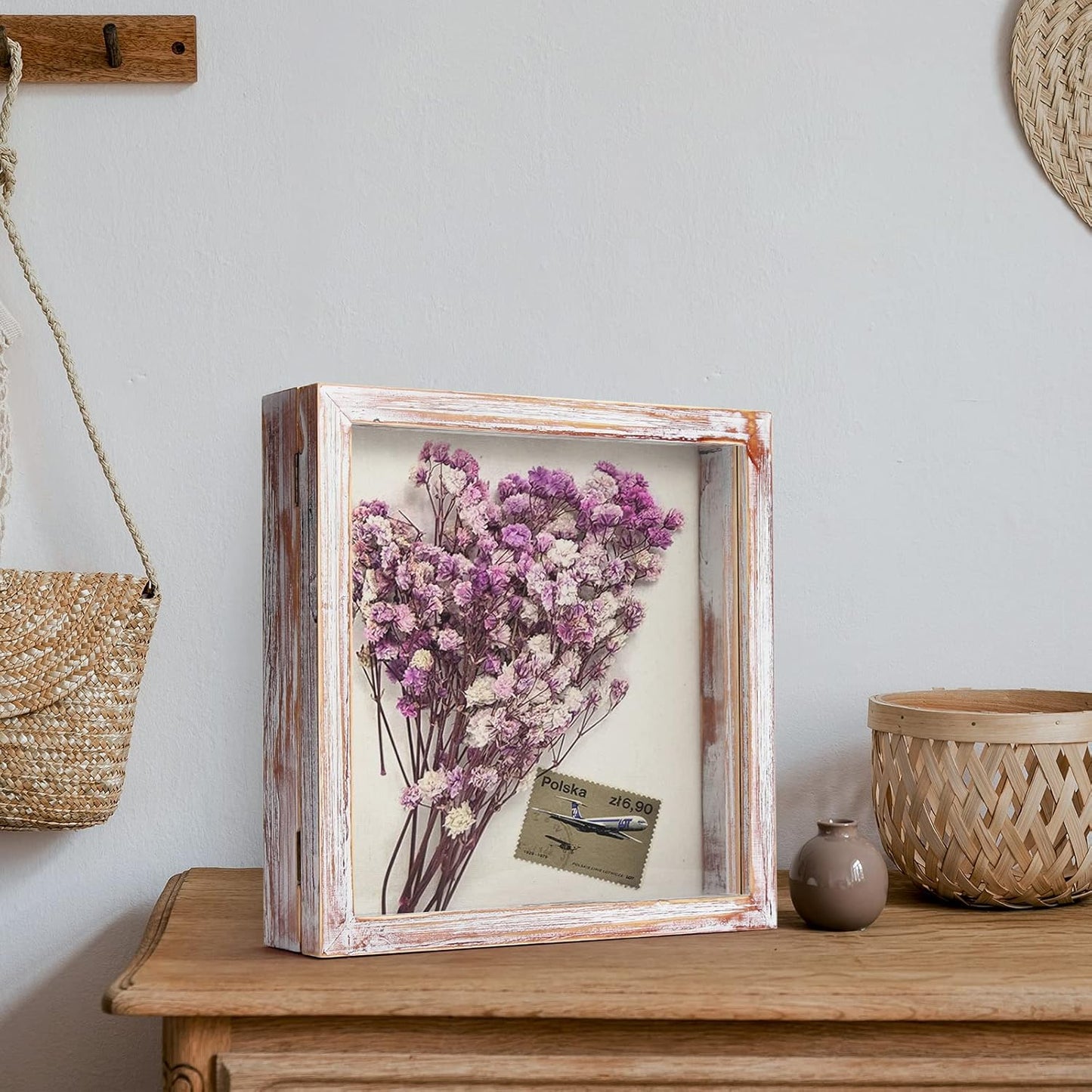 TJ.MOREE Shadow Box Frame 8 x 10 Shadowbox Display Case Picture Frame with Linen Back Memorabilia Bouquet Medals Military Photos Memory Box