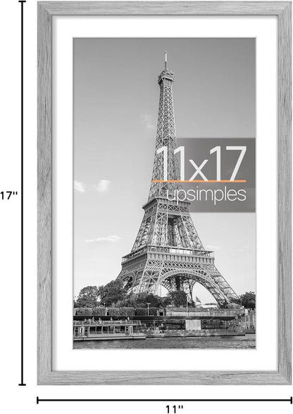 upsimples 8x10 Picture Frame, Display Pictures 5x7 with Mat or 8x10 Without Mat, Wall Hanging Photo Frame, Black, 1 Pack - Colors B