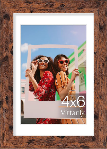 Vittanly 11x14 Picture Frame, Display Pictures 8x10 with Mat or 11x14 without Mat, Photo Frame for Wall Mounting, Black, 1 Pack - Colors A