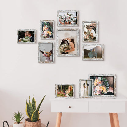 LUCKYLIFE Picture Frames Collage Wall Decor 10-Pack, Gallery Wall Frame Set with 8x10 5x7 4x6 Frames in 3 Different Finishes