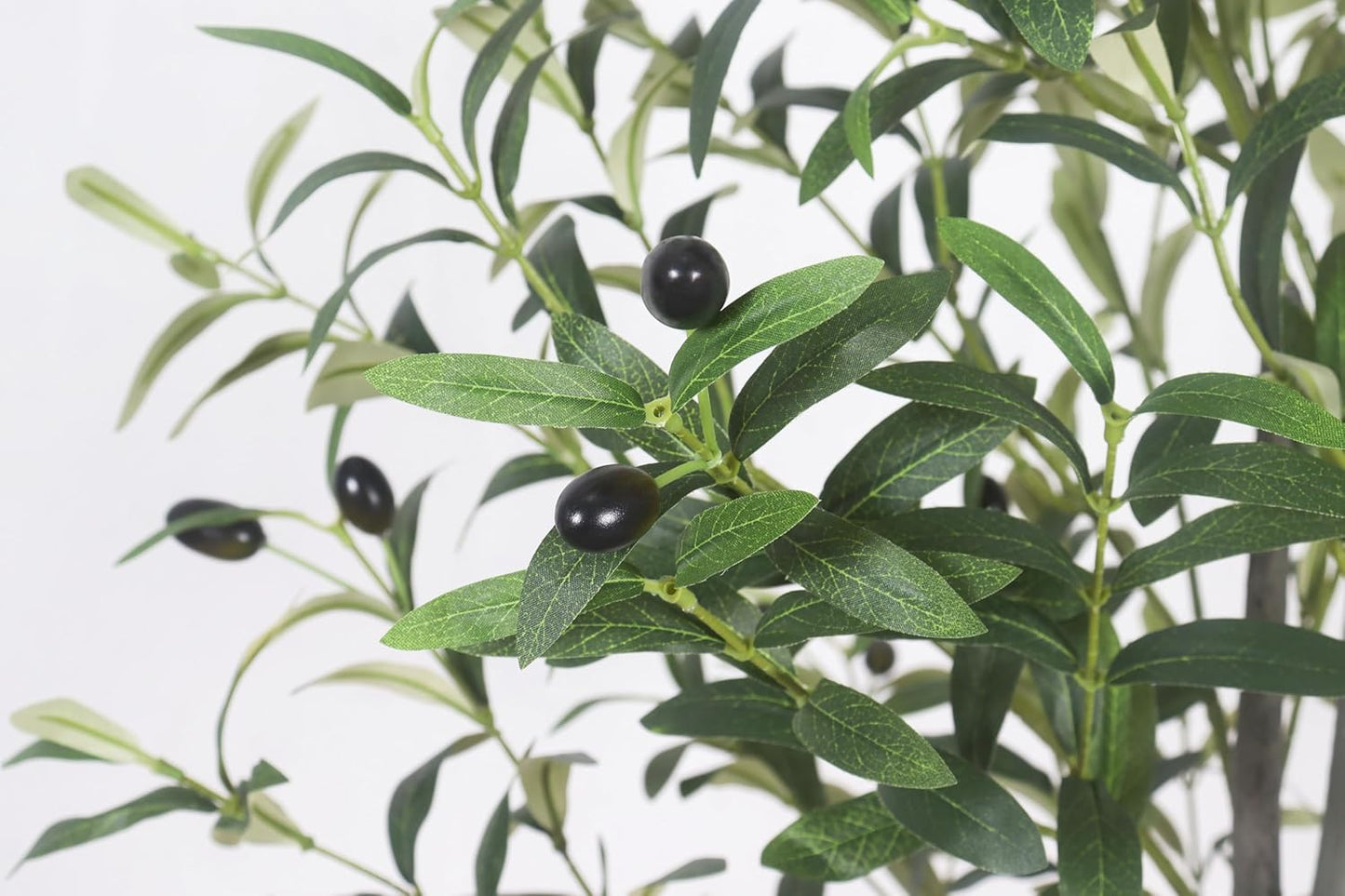 Artificial Olive Tree with White Pot,6FT high, Fake Tree containing 1440 Dense Leaves and 80 Highly Simulated Olive Fruits, Suitable for Home Office Living Room Floor Decoration