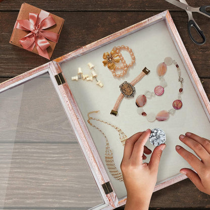 TJ.MOREE Shadow Box Frame 8 x 10 Shadowbox Display Case Picture Frame with Linen Back Memorabilia Bouquet Medals Military Photos Memory Box