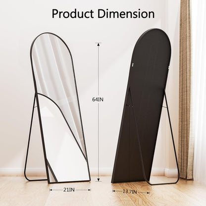 Simple Deluxe Arched Full Length Mirror, 71"x26"Large Floor Mirrors, for Wall Door Bedroom Bathroom Living Room (Gold)