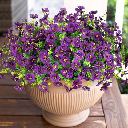 HyeFlora Artificial Flowers for Outdoor Indoor Garden Home Decoration, Faux Flower Daisy with Eucalyptus Leaves Fake Plants Greenery Boxwood Porch Patio, 12 Bundles (Mix Pink Red Purple Yellow)