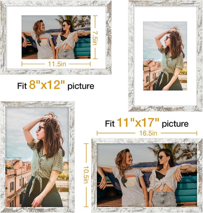 Vittanly 11x14 Picture Frame, Display Pictures 8x10 with Mat or 11x14 without Mat, Photo Frame for Wall Mounting, Black, 1 Pack - Colors B