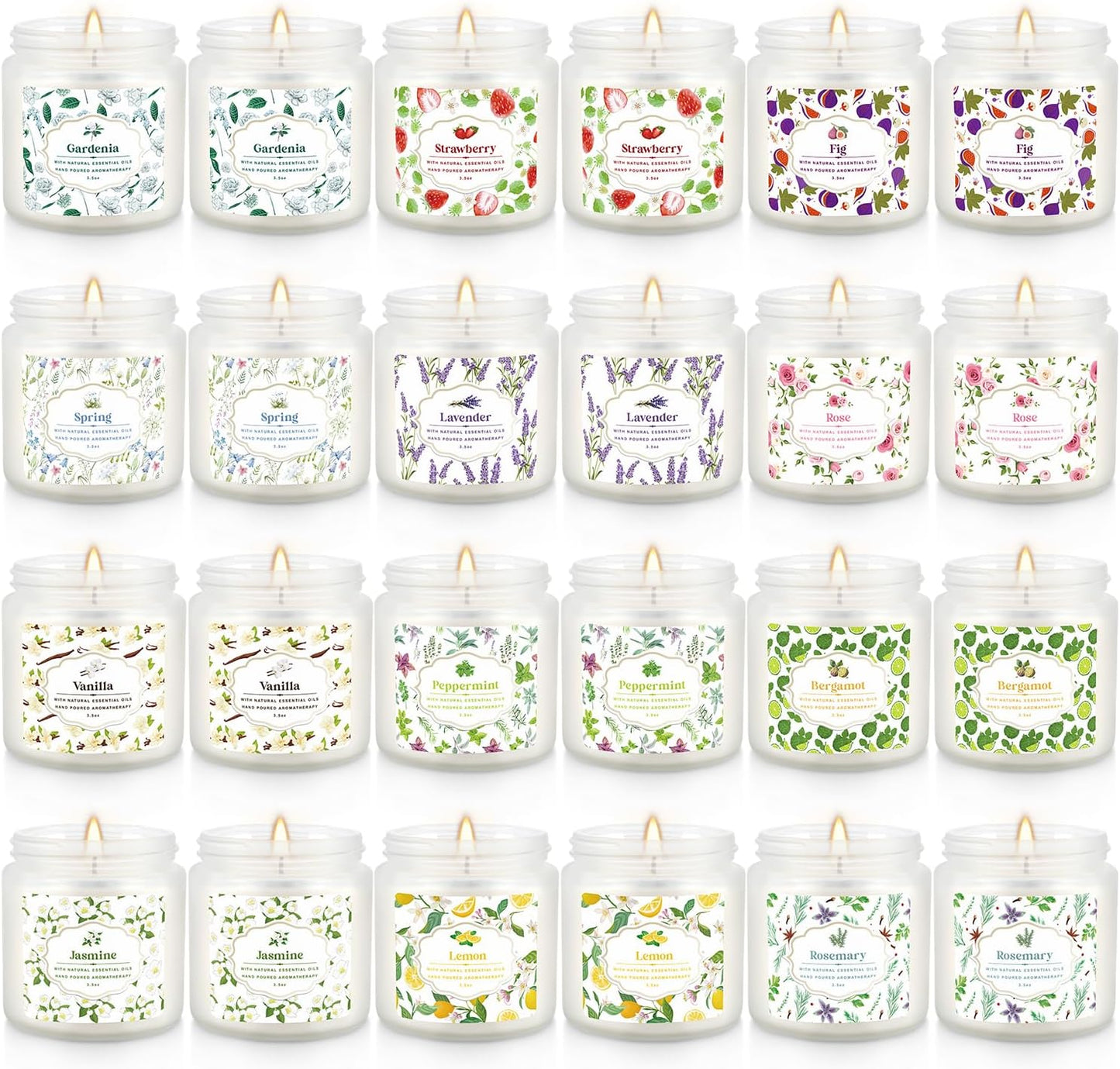 Howemon 24 Pack Scented Candles Set for Home, Relaxing Stress Relief, Aromatherapy - Natural Soy Wax and Fragrance - Gifts for Women, Mom, Best Friend, Wife, Birthday