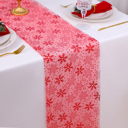 Snowkingdom 2 Pieces Gold Table Runner, Sequin Glitter Foil Metallic Thin Mesh Runner Roll 11"x108", Gold Table Decorations for Event Party, Wedding, Birthday Party, Christmas