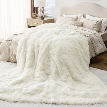Bedsure GentleSoft Fluffy Fuzzy Faux Fur Throw Blanket for Couch, Soft Sherpa Fleece Cozy Gifts for Women, Plush Bed Blanket Room Decor for Men, Thick Warm Minky Teen Gifts Winter Bedding