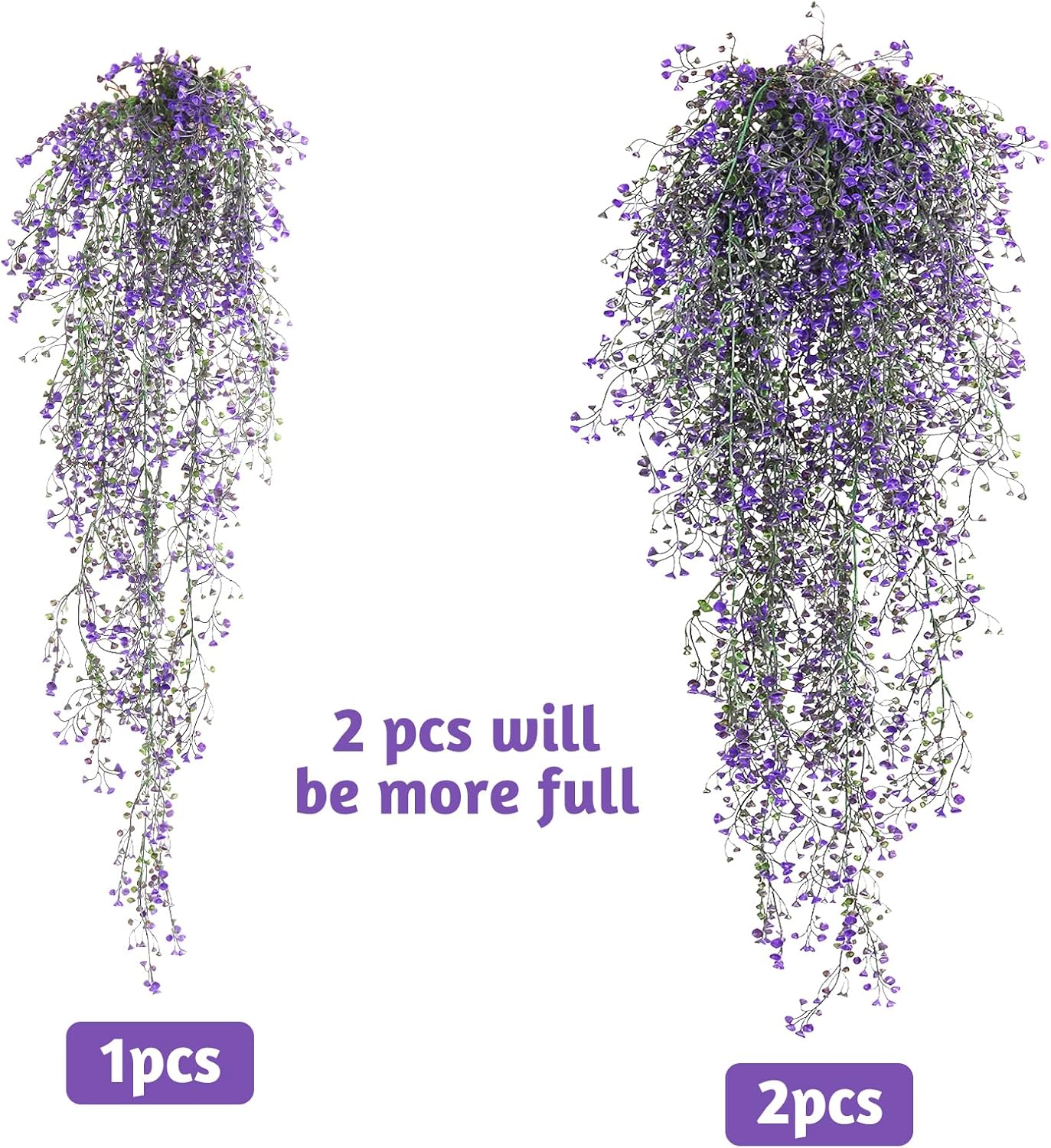 RECUTMS Fake Hanging Plants Artificial Ferns for Outdoor Hanging Faux Plants Vine Ivy Faux Fern Hanging Vines Wall Plants for Home Garden Party Wedding Decor (White 4P)
