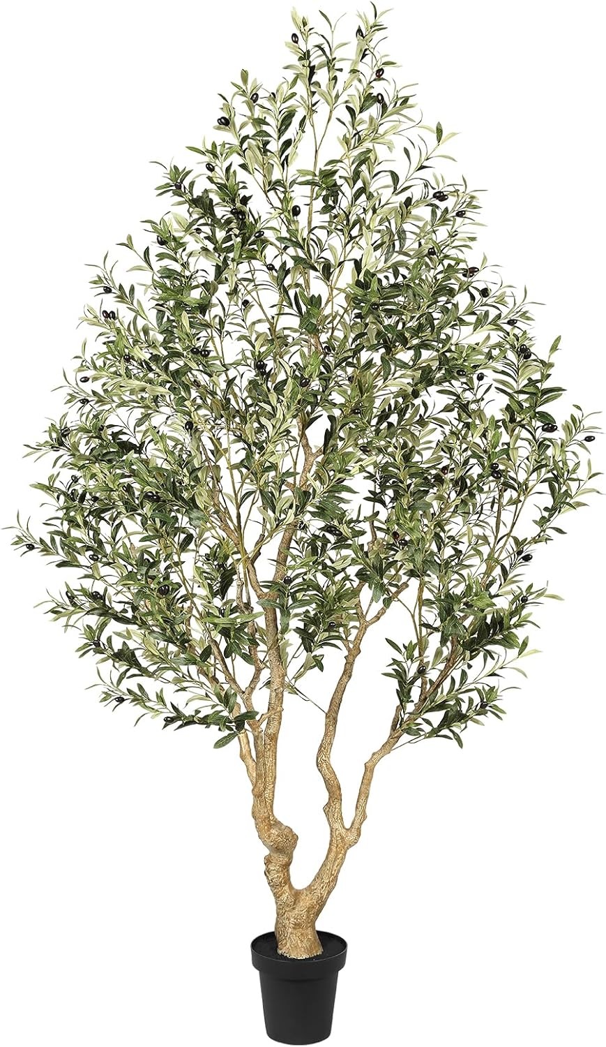 FEELEAD Olive Trees Artificial Indoor 7ft – Faux Olive Tree 7 Feet with Natural Looking Trunk, Realistic Leaves and Lifelike Fruits, Fake Olive Tree for Home Office Living Room Decor