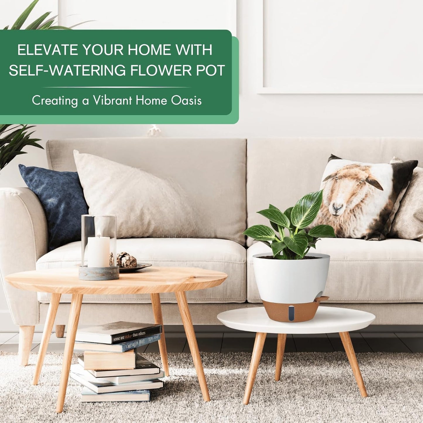 montresor 12/10/8 Inch Self Watering Pots for Indoor Plants Plastic Large Plant Pots for Outdoor Plants, Water Level Window & Spacious Reservoir Flower Pots Decorative Planter with Drainage and Tray