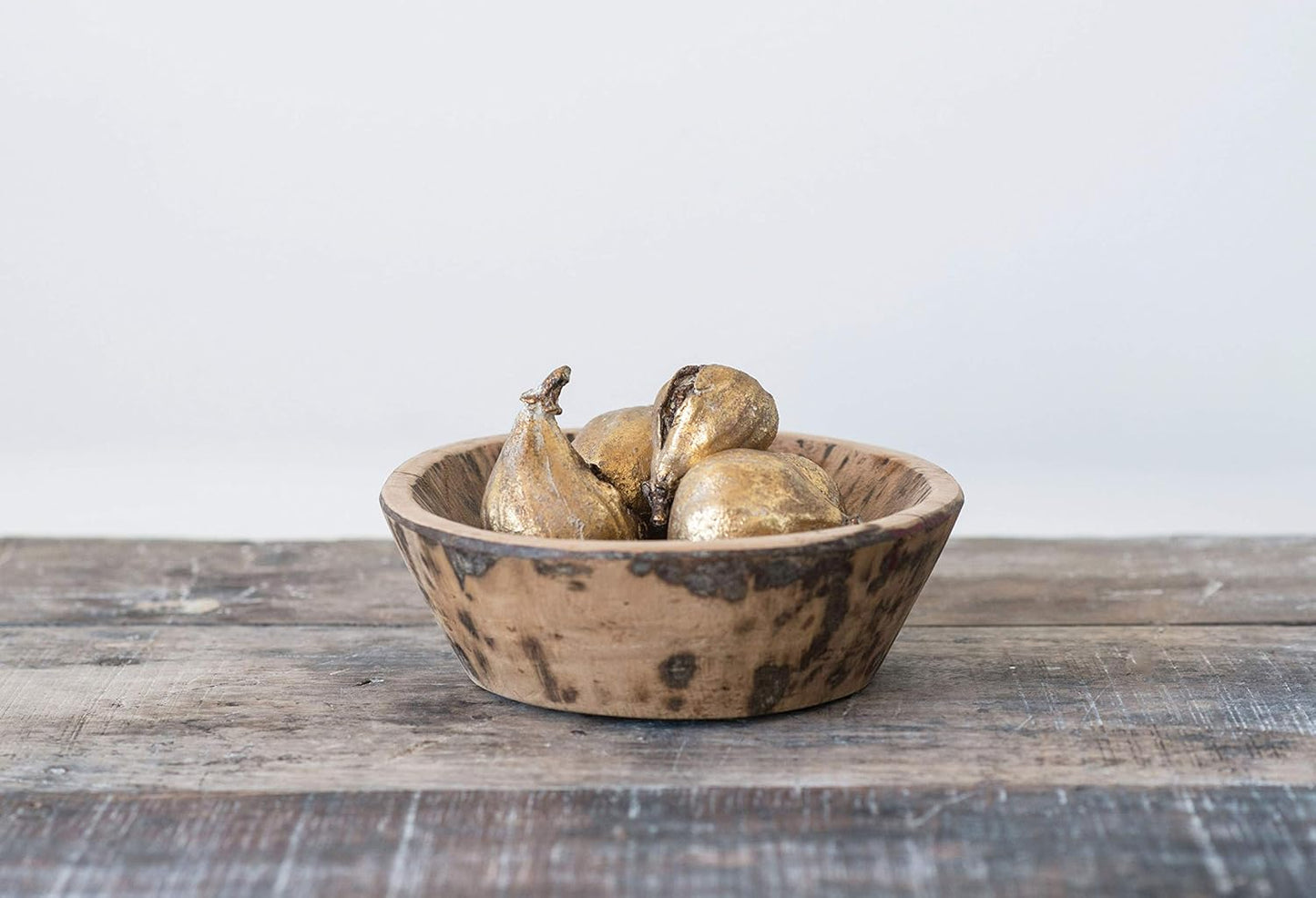 Creative Co-Op Resin Figs with Gold Finish (Set of 5 Pieces)