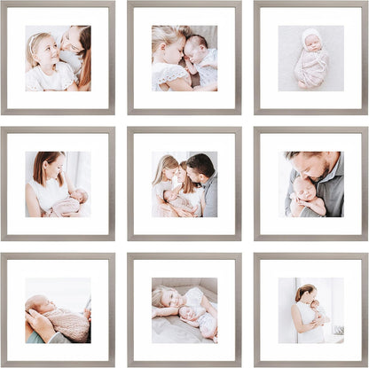 Sheffield Home 9 Piece Gallery Wall Frame Set, 11x14 in. matted to 8x10 in. (Matte Black)