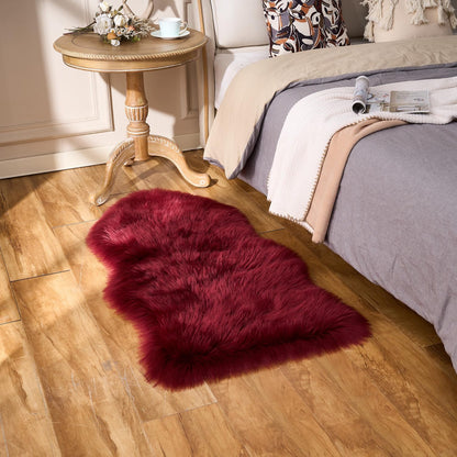 EasyJoy Ultra Soft Fluffy/Fuzzy Shaggy Area Rug Faux Fur Chair Cover Seat Pad for Bedroom Floor Sofa Living Room (2 x 6 ft Sheepskin, Beige)