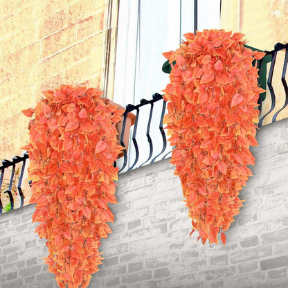 BLEUM CADE Fake Hanging Plants, 2pcs Artificial Pothos Vines Greenery for Wall Home Living Room Office Indoor Outdoor Decor (No Baskets)