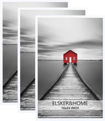 ELSKER&HOME 22.375 x 34 Poster Frame 3 Pack, Black Picture Frame for Horizontal or Vertical Wall Mounting, Sturdy and Scratch-proof