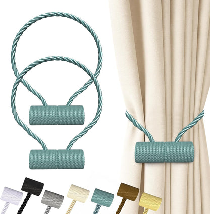 Hion Magnetic Curtain Tiebacks Black 2pcs, Curtain Tiebacks Buckles Holdbacks Holders Hooks Clip for Home Outdoor Bedroom Office Decorative Curtain