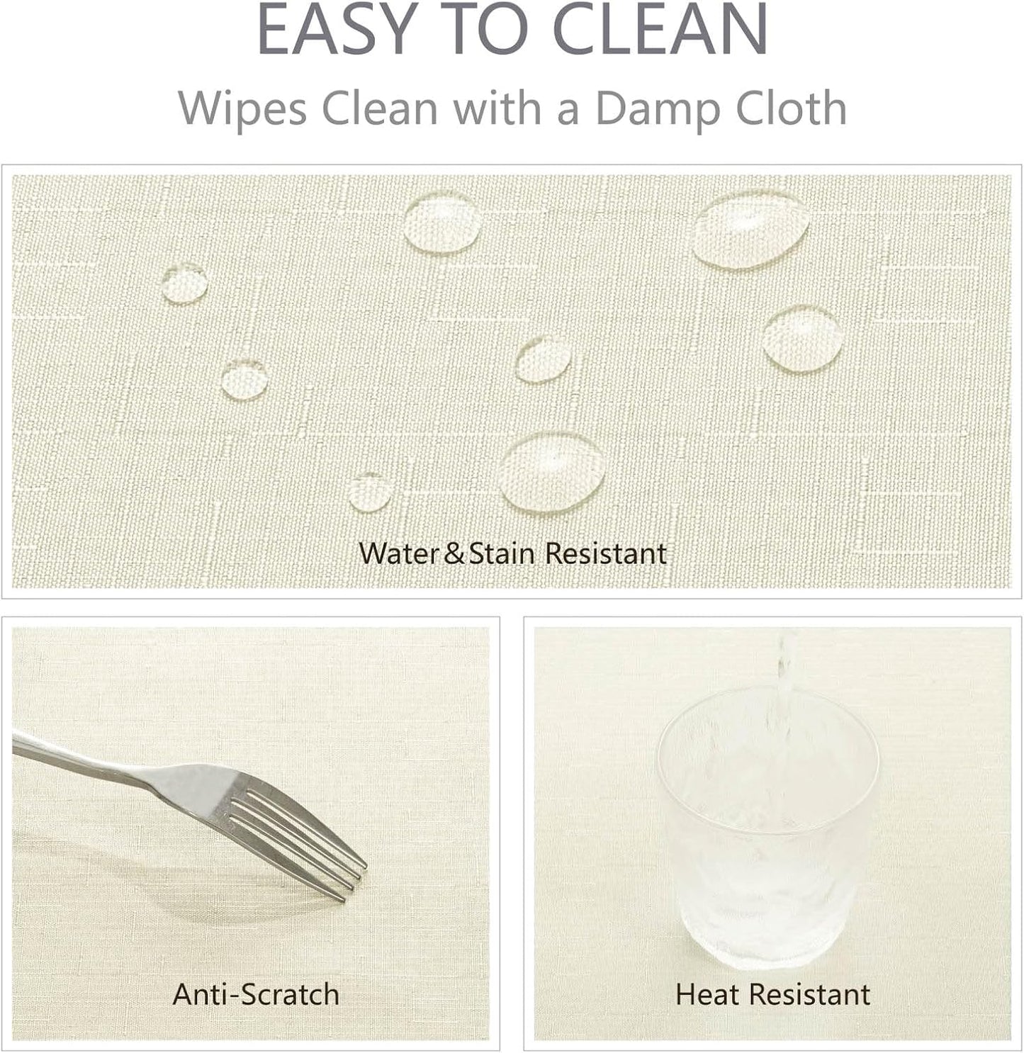Veblandy Rectangle Tablecloth Waterproof Linen Textured Table Cloth Stain and Wrinkle Resistant Washable, Decorative Fabric Table Cover for Dining, Party and Camping (Sage Green, 52 * 70)