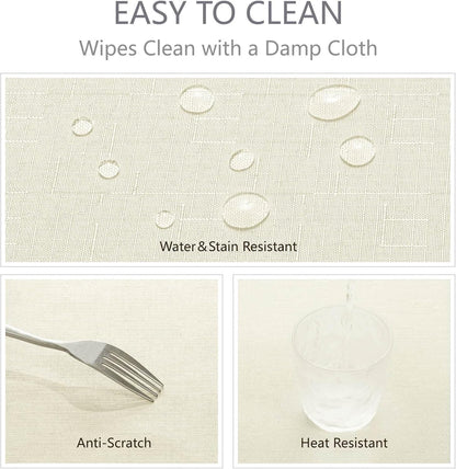 Veblandy Rectangle Tablecloth Waterproof Linen Textured Table Cloth Stain and Wrinkle Resistant Washable, Decorative Fabric Table Cover for Dining, Party and Camping (Sage Green, 52 * 70)