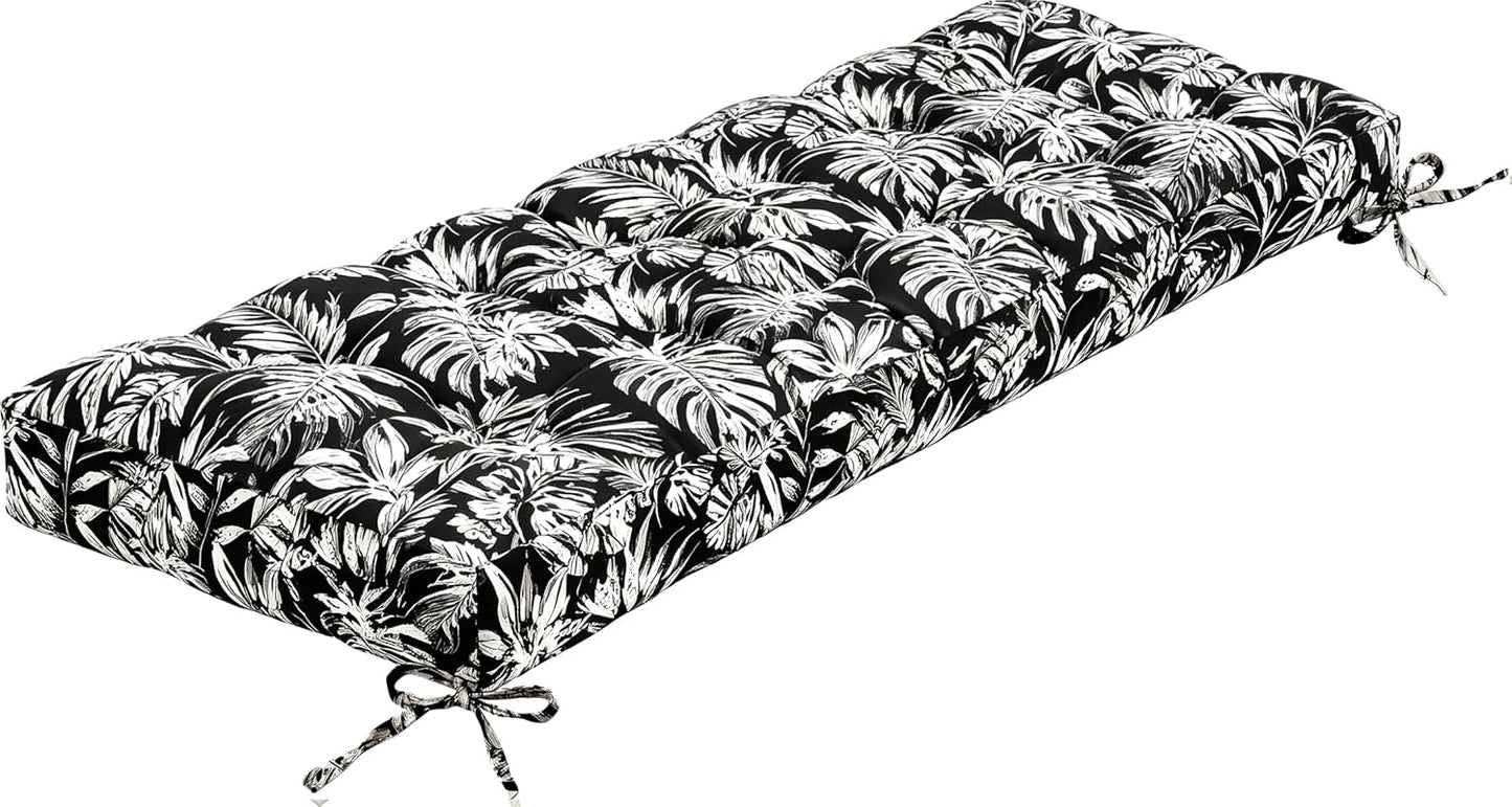 Outdoor Bench Cushion, Tufted Patio Seat Pad for Garden Bench, Porch Swing, Indoor/Outoor Furniture (Blue, 48X18X4 inch)
