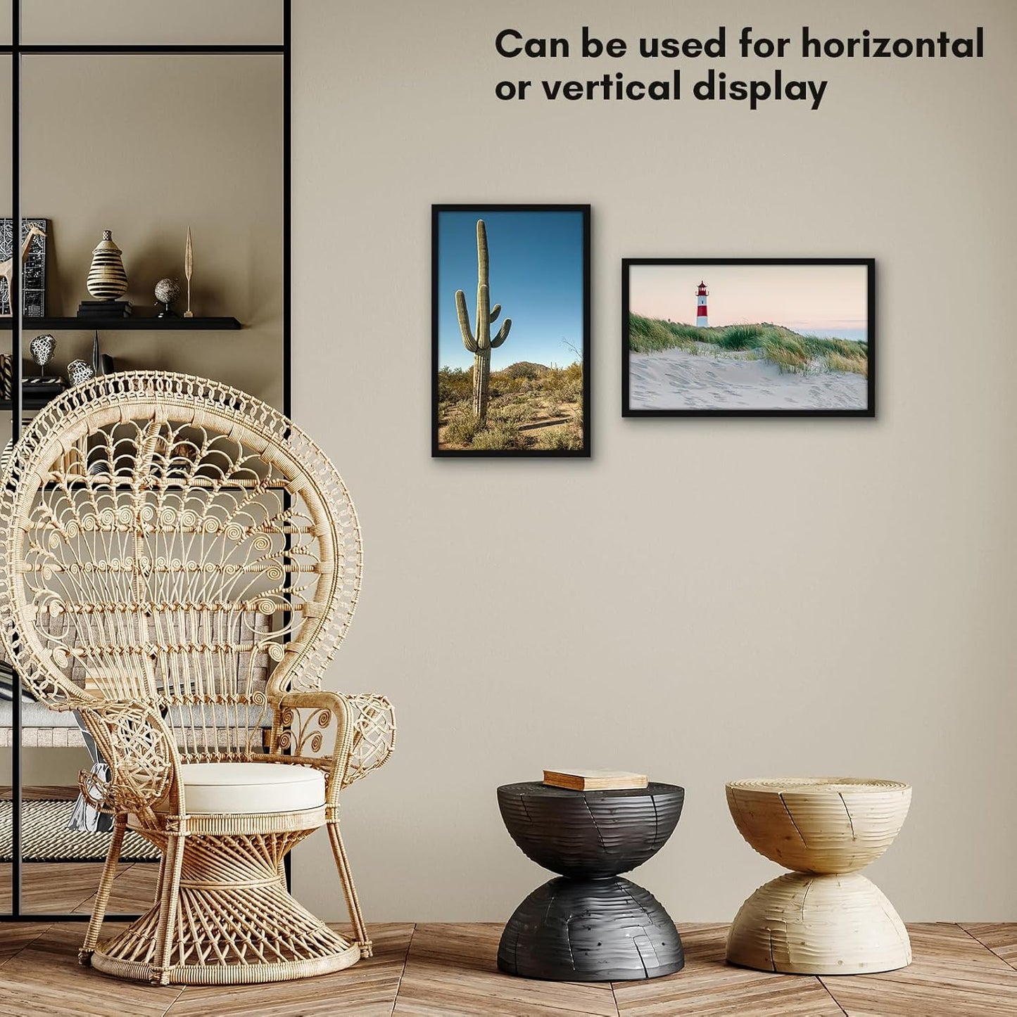Americanflat 24x36 Poster Frame with Polished Plexiglass - Streamline Collection - Thin Border Picture Frame for Wall Display - Hanging Hardware Included - Black - Colors C
