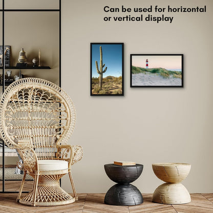 Americanflat 24x36 Poster Frame with Polished Plexiglass - Streamline Collection - Thin Border Picture Frame for Wall Display - Hanging Hardware Included - Black - Colors C