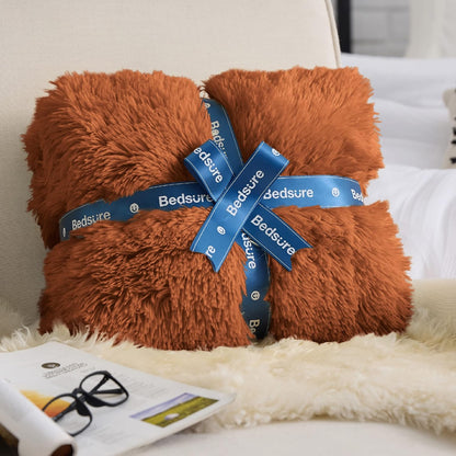 Bedsure GentleSoft Fluffy Fuzzy Faux Fur Throw Blanket for Couch, Soft Sherpa Fleece Cozy Gifts for Women, Plush Bed Blanket Room Decor for Men, Thick Warm Minky Teen Gifts Winter Bedding